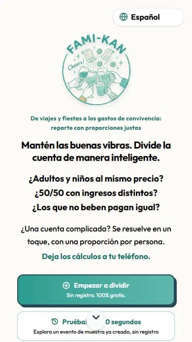 Pantalla de creación de evento