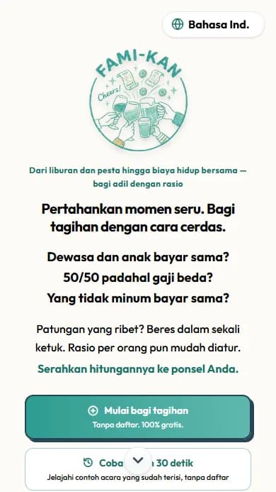 Layar pembuatan acara