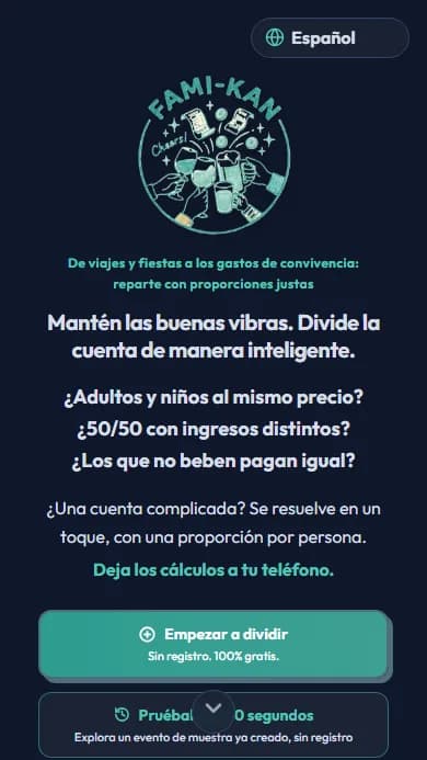 Pantalla de creación de evento