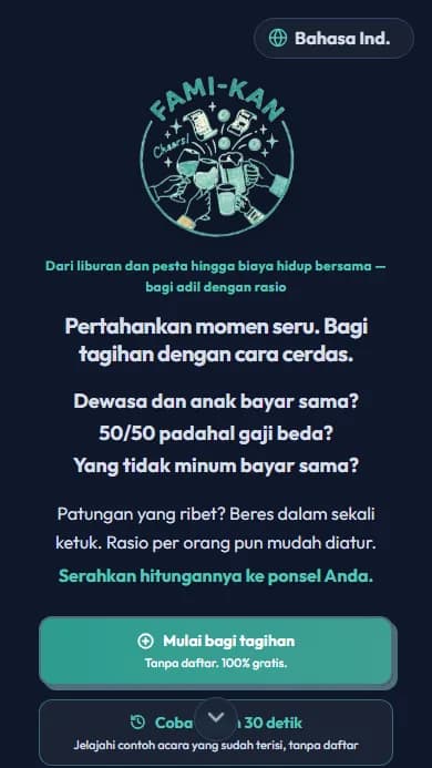 Layar pembuatan acara