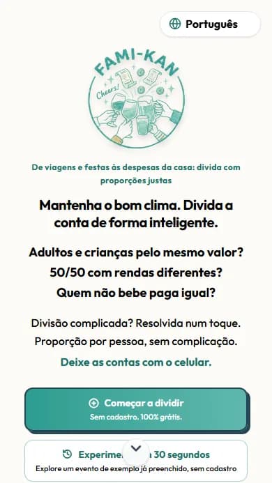 Tela de criação de evento