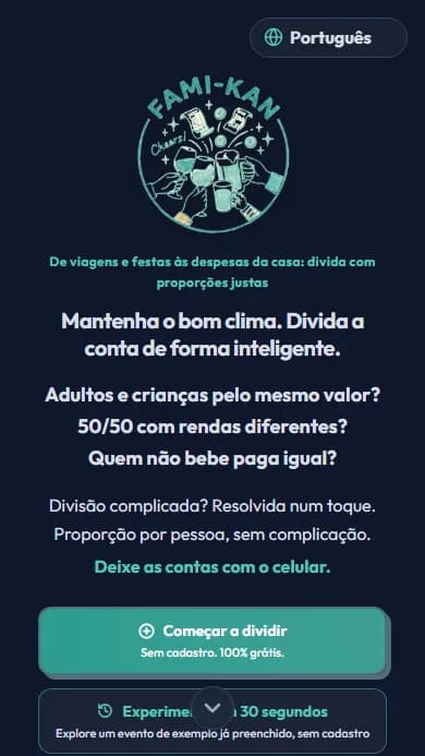 Tela de criação de evento
