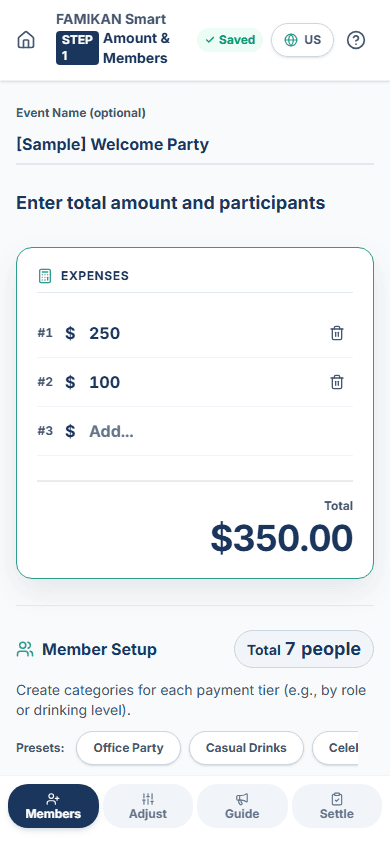 Create Event & Set Group Categories