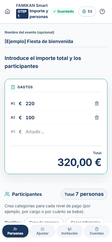 Crea el evento y define las categorías