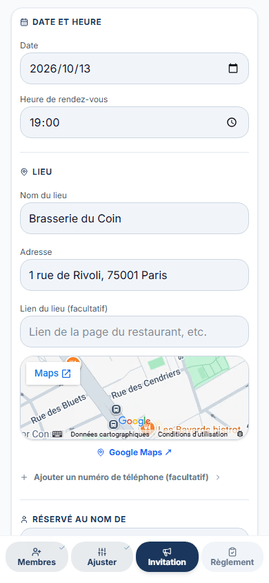 Préparer l'annonce avant l'événement