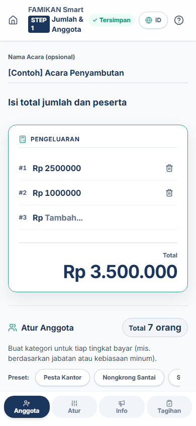 Buat Acara & Atur Kategori Kelompok