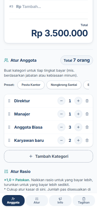 Atur Porsi Bayar dengan Rasio yang Intuitif